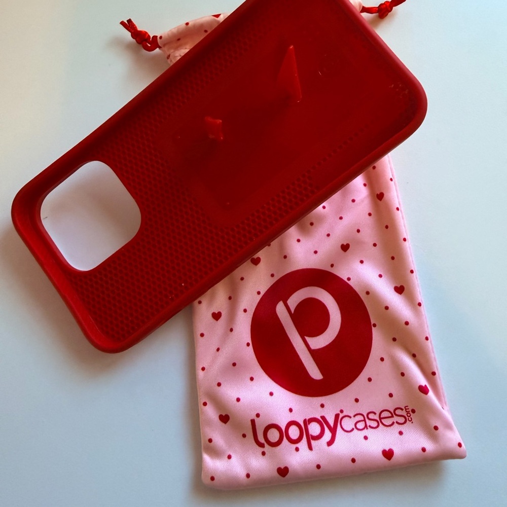 Loopy Pink with Red Hearts Case - Picture 2 of 6